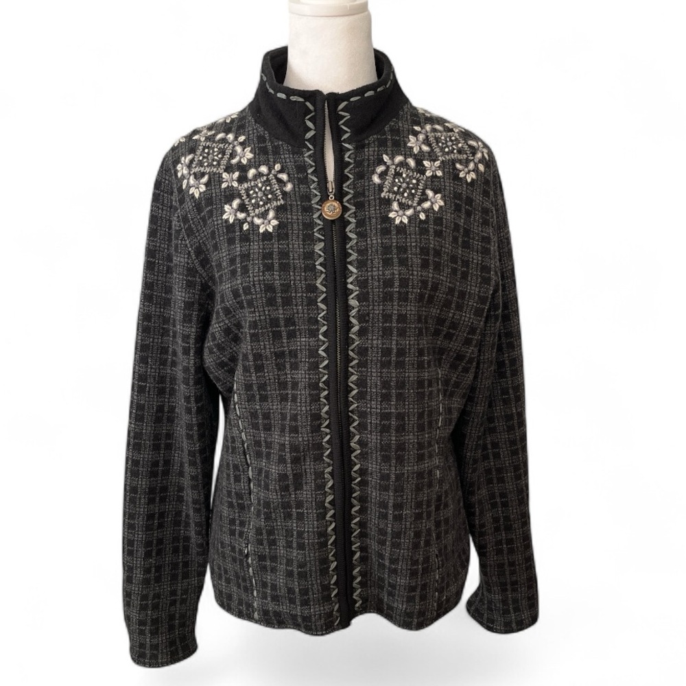 Icelandic Design Plaid Wool Zip Jacket